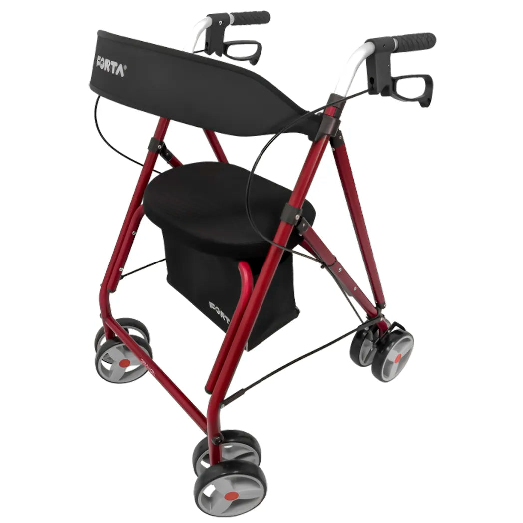 Andador dobrável de alumínio DRAKON 2 com rodas giratórias duplas FORTA