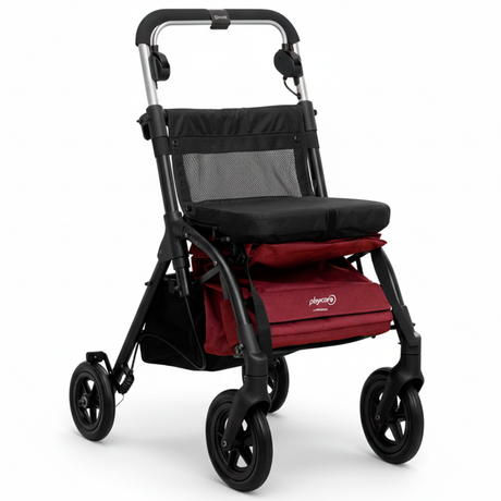Carrinho de compras com andarilho Playcare R05, assento e design rebatível.