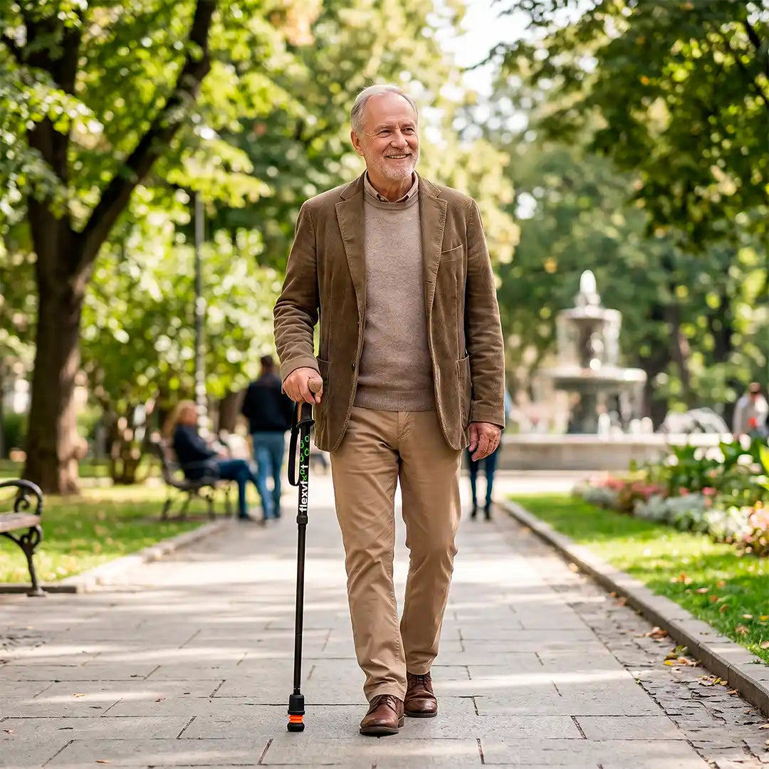 Bastón plegable para caminar que reduce la carga en muñecas y hombros dortomedical
