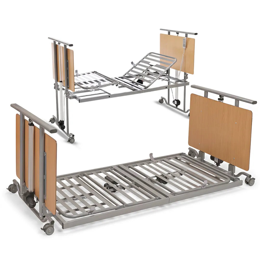 Cama articulada COTA 0 con altura eléctrica regulable de 67 a 640 mm para facilitar las transferencias y el descanso dortomedical