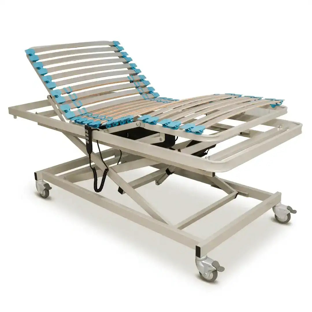 Cama articulada con lamas dobles y refuerzo lumbar que mejora el descanso de la espalda dortomedical