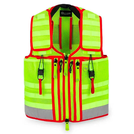 Chaleco reflectante técnico en diseño corto que mejora la movilidad en espacios confinados dortomedical