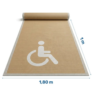 Dimensiones de la pasarela de playa para movilidad que facilita el acceso de personas en silla de ruedas dortomedical