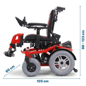 Dimensiones de la silla de ruedas eléctrica infantil segura y estable para interior y exterior dortomedical