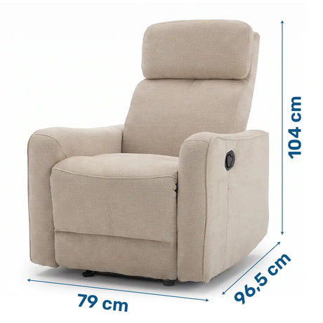 Dimensiones del sillón reclinable relax disponible en dos colores dortomedical