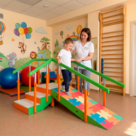 Escada com Rampa INFANTIL Configurável para Reabilitação e Fisioterapia
