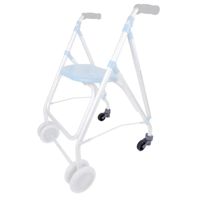 Vista sombreada de las ruedas traseras del andador forta modelo Ara Plus dortomedical