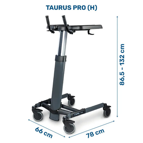 Medidas del Andador Taurus Topro Hidráulico de estructura reforzada ajustado para un usuario alto manteniendo una postura de espalda recta dortomedical