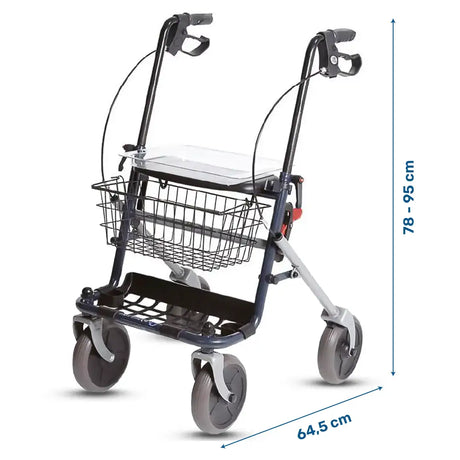 Medidas del andador plegable con estructura segura que resiste hasta 130 kg dortomedical