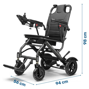 Medidas de la silla para movilidad reducida con plegado en formato plano para guardar fácilmente dortomedical