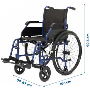 Medidas de la silla de ruedas autoporpulsable con reposabrazos abatibles, ajustables y extraíbles dortomedical