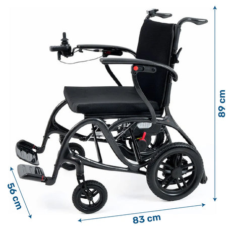 Medidas de la silla de ruedas eléctrica que pesa 13 kg para una mayor portabilidad dortomedical
