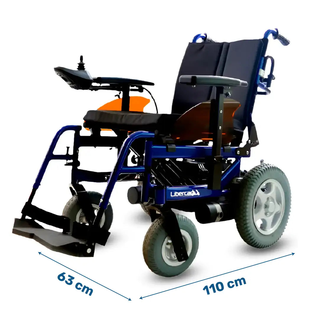 Medidas de la silla de ruedas eléctrica resistente que soporta hasta 136 kg dortomedical
