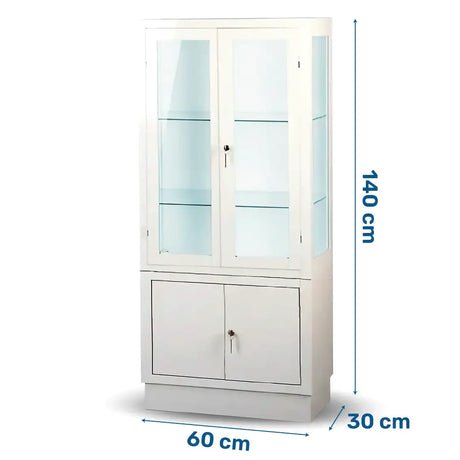 Medidas de la vitrina médica de acero y cristal con puertas abatibles dortomedical