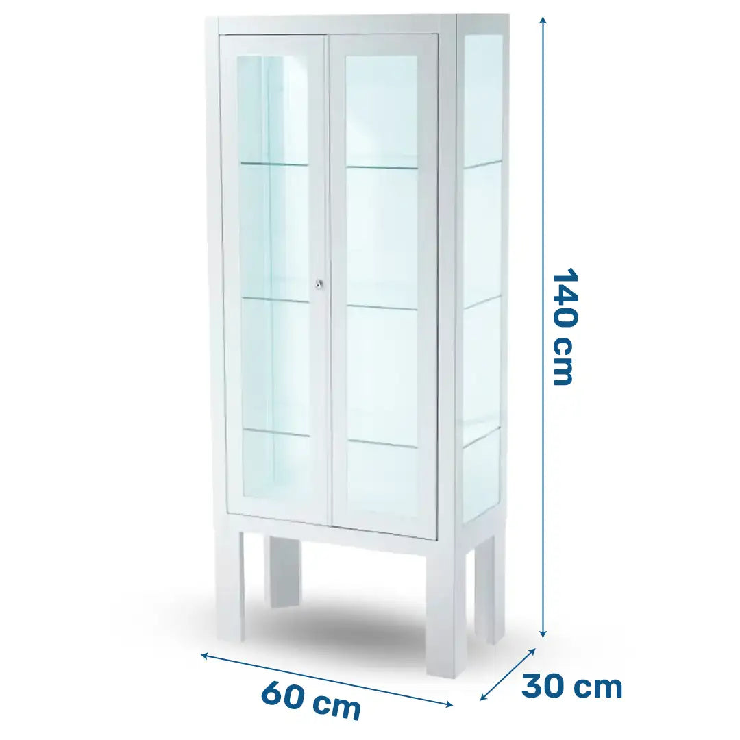 Medidas de la vitrina médica de acero inoxidable con 2 puertas con cristal dortomedical