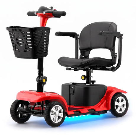 Mobility scooter con medidas compactas que facilita el uso en ascensores dortomedical