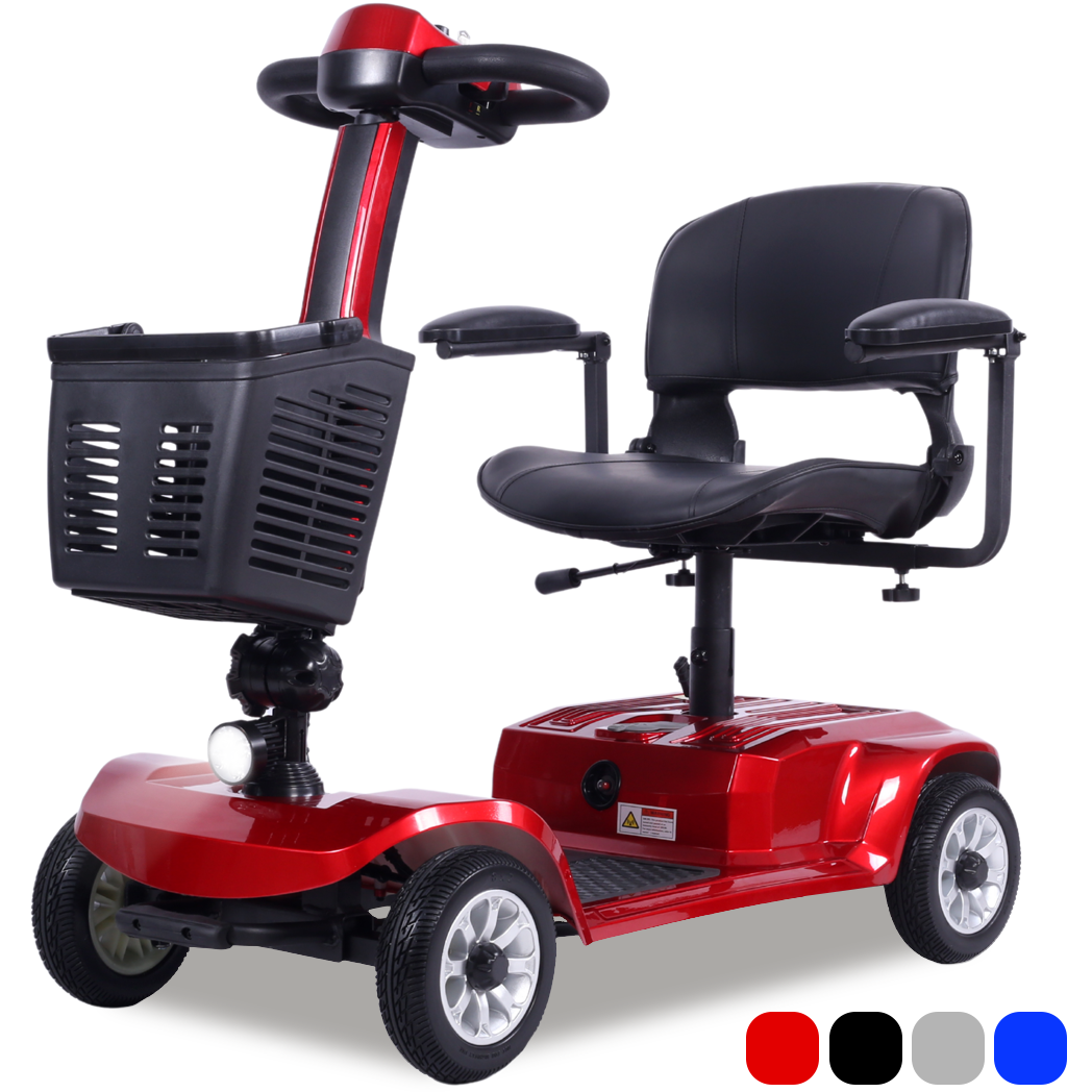 Plano frontal inclinado del scooter eléctrico de largo 105 cm que cabe en la mayoría de los ascensores estándar dortomedical