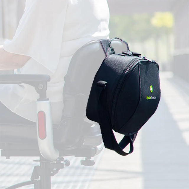 Mochila para respaldo de scooter o silla eléctrica para cómodo almacenaje de objetos dortomedical