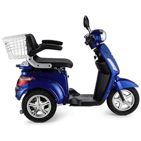 Moto eléctrica con cesta trasera de gran capacidad para transportar la compra diaria de Dortomedical