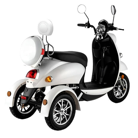 Moto eléctrica vintage con freno de mano para garantizar la seguridad en pendientes pronunciadas de Dortomedical