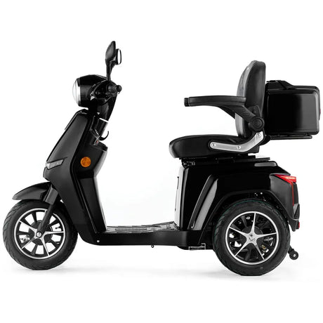 Moto para mayores con doble compartimento de almacenaje en baúl trasero y bajo el asiento de Dortomedical