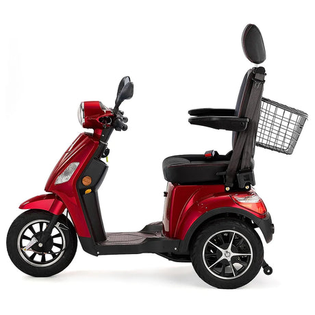 Moto de movilidad con cesta trasera de rejilla ideal para transportar la compra y objetos de Dortomedical