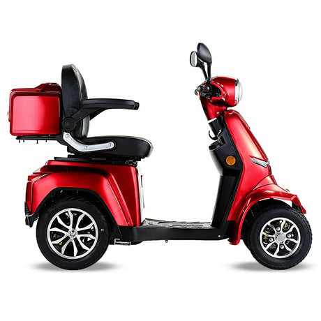 Moto scooter con asiento ajustable y reposabrazos abatibles para facilitar transferencias cómodas de Dortomedical