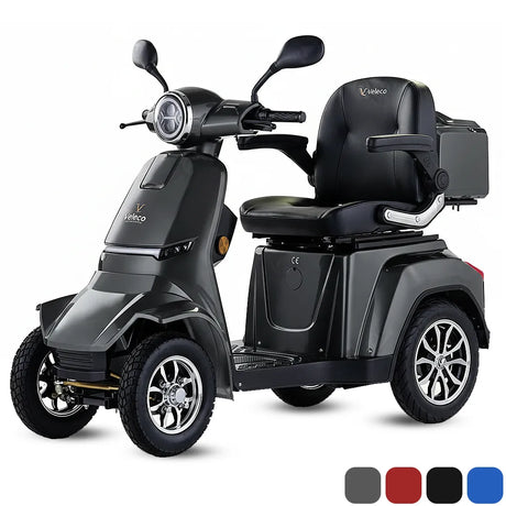 Moto scooter eléctrica con ruedas neumáticas de 8 y 10 pulgadas que absorben los baches del terreno de Dortomedical