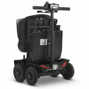Vista plegada del scooter eléctrico con autonomía hasta 18 km dortomedical