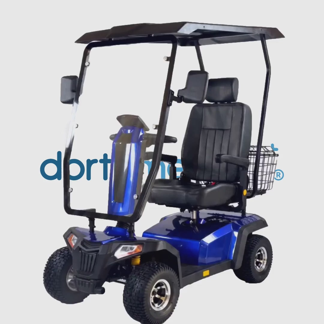 Vista 360 grados del Scooter Todoterreno Danubio con Capota dortomedical