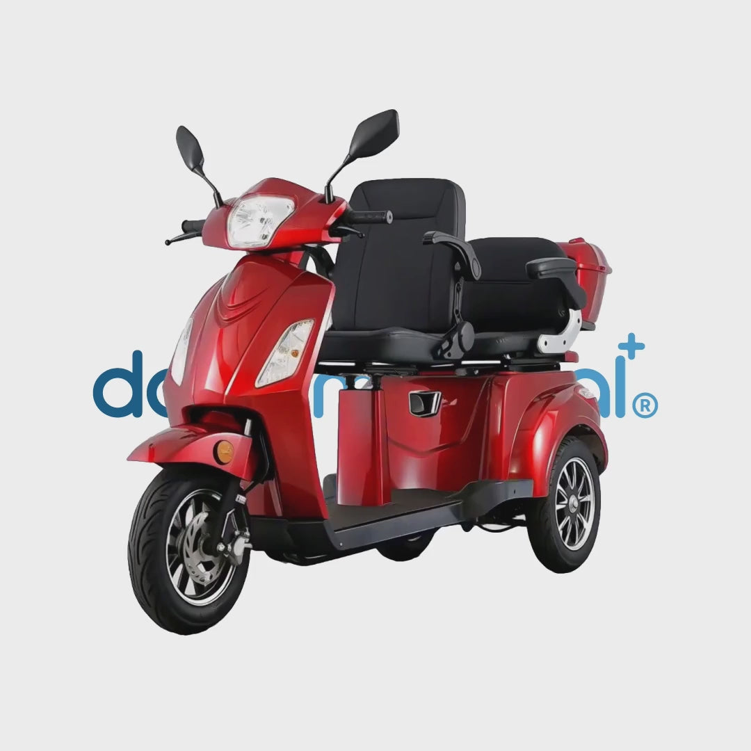 Vídeo 360 del scooter eléctrico de dos plazas con motor potente para recorridos más largos dortomedical