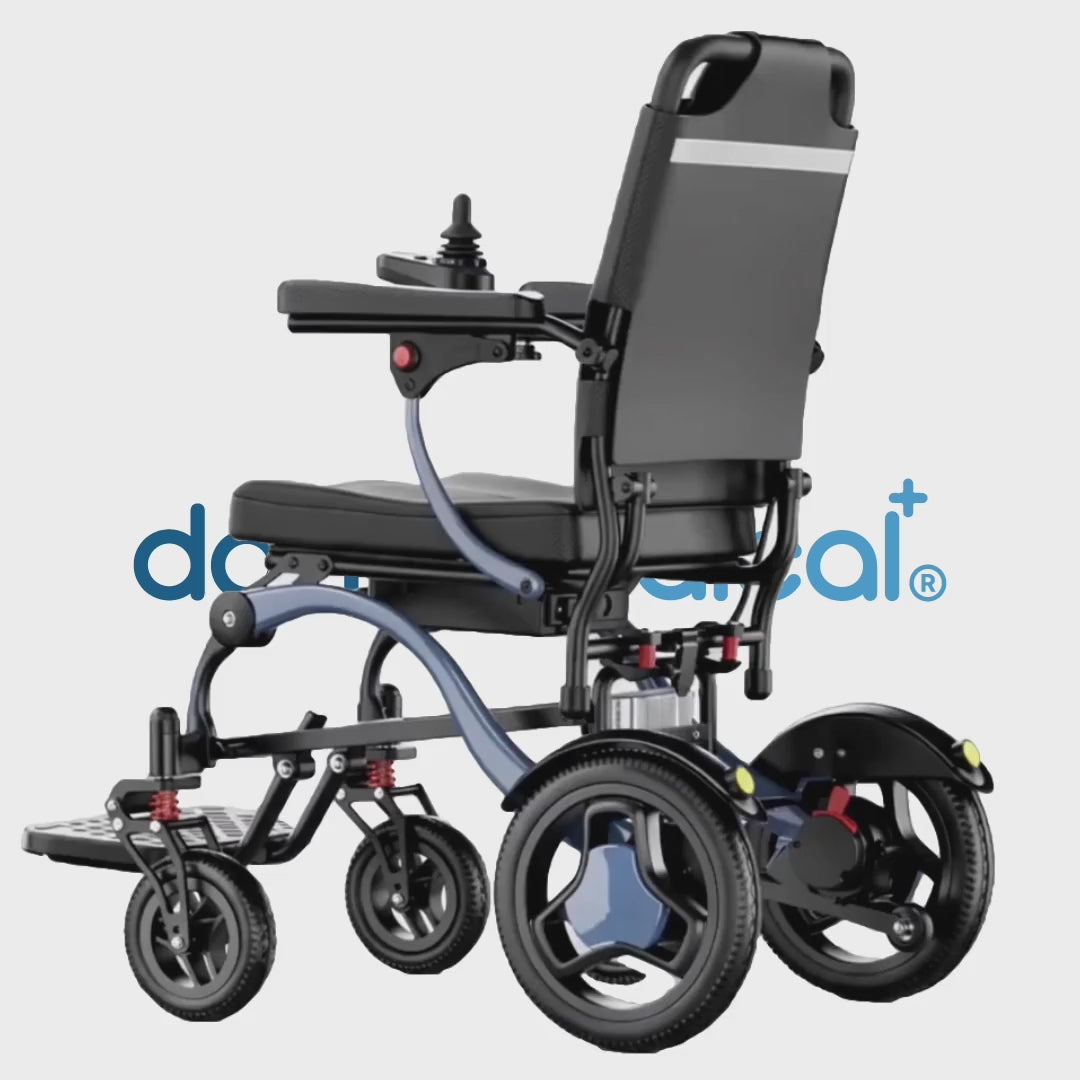 Vista 360 grados de la silla de ruedas eléctrica Elegant dortomedical