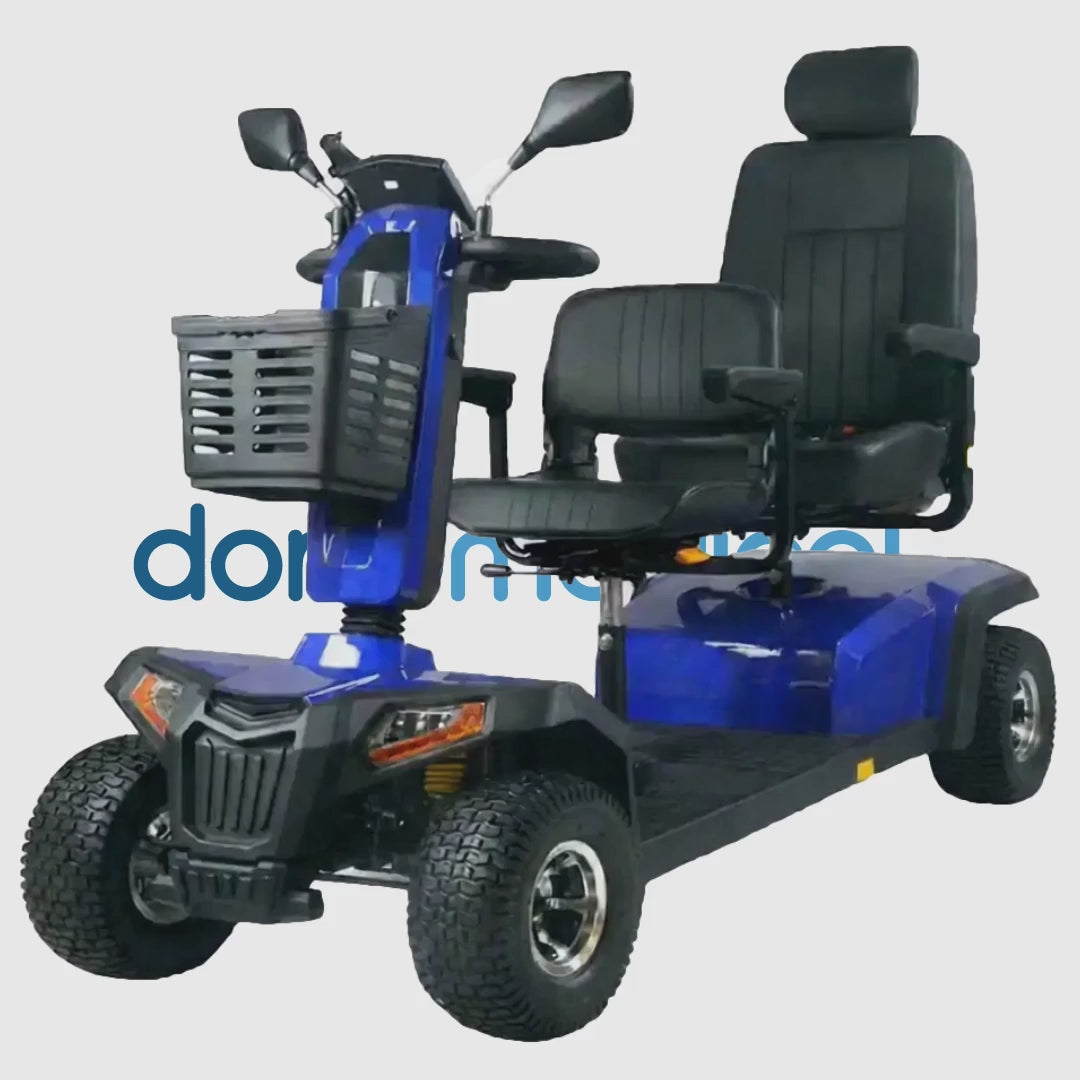 Vista 360 grados del scooter eléctrico biplaza Danubio dortomedical