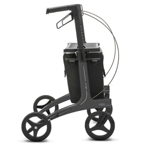 Vista lateral del rollator de carbono que soporta hasta 175 kg ofreciendo una resistencia máxima con el mínimo peso de Dortomedical.