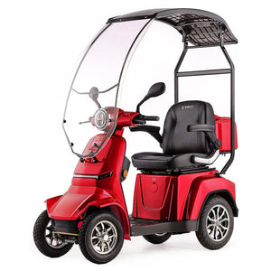 Scooter de 4 ruedas con techo y radio de giro de 220 cm para maniobras seguras de Dortomedical
