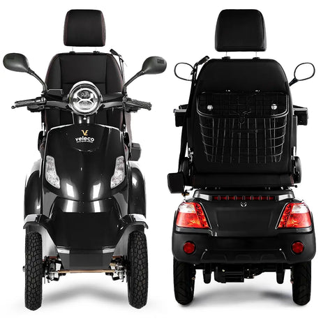 Scooter para adultos equipado con luces completas y retrovisores para conducción nocturna de Dortomedical