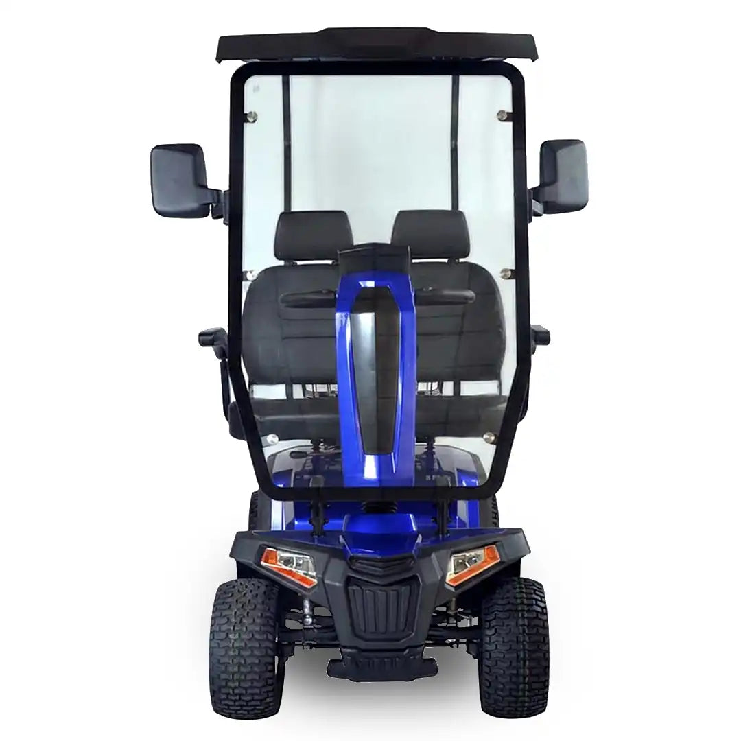 Cesta portaobjetos delantera y soporte para móvil incluidos de serie en el scooter doble Danubio dortomedical