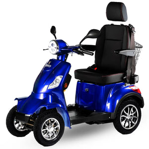 Moto eléctrica de 4 ruedas con freno de mano y bloqueo de volante para paradas seguras de Dortomedical