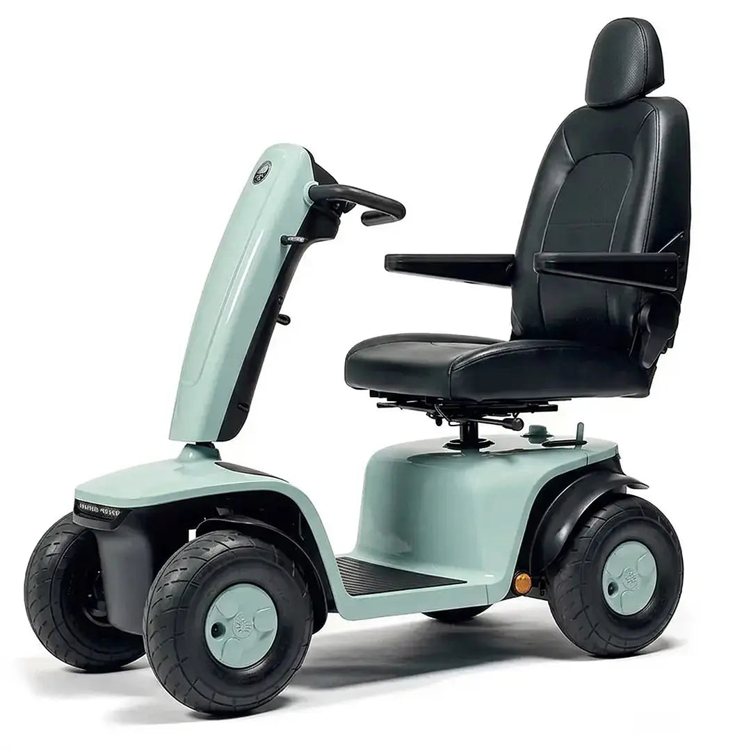 Scooter eléctrico para adulto de Sync en color azul con asiento ajustable para un confort superior dortomedical