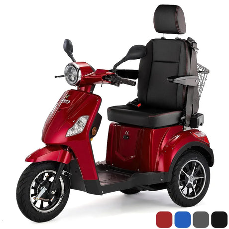 Scooter eléctrico con asiento confort premium y respaldo alto con reposacabezas de Dortomedical
