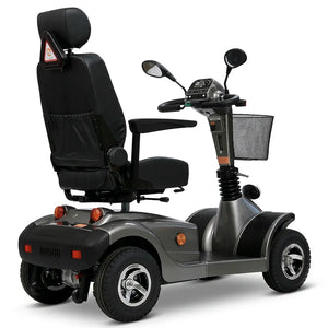 Scooter eléctrico de movilidad con asiento regulable en altura y profundidad para mayor confort dortomedical