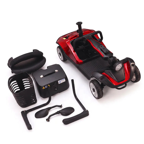 Piezas del scooter eléctrico con batería extraíble que ofrece una alta autonomía en trayectos dortomedical
