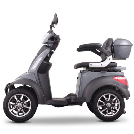 Vista lateral del modelo gris del scooter eléctrico Faster Neo con retrovisores e iluminación incluidos para un manejo más completa dortomedical