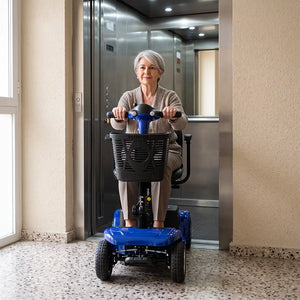 Scooter eléctrico ideal para ascensores seguro con medidas compactas Lucas Pro dortomedical