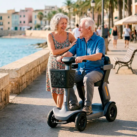 Scooter eléctrico plegable e inteligente y compacto Roc que ofrece una autonomía plena dortomedical