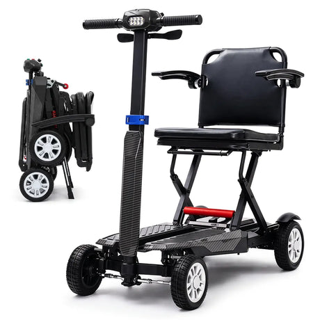 Scooter eléctrico plegable y ligero que permite transportarlo como una maleta para mayor comodidad del usuario dortomedical