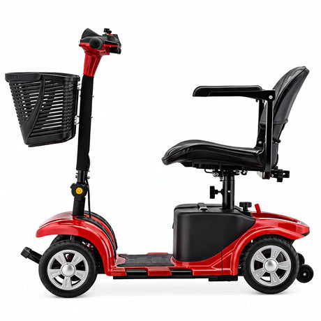 Vista lateral del scooter eléctrico plegable Lucas Pro con gran autonomía de hasta 20 km para desplazamientos más largos dortomedical