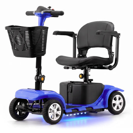 Scooter eléctrico plegable Lucas Pro con luces bajo asiento para una mayor visibilidad en zonas oscuras dortomedical