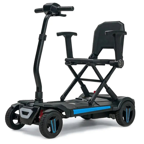 Scooter eléctrico plegable con reposabrazos rotatorios, regulables en anchura y extraíbles dortomedical
