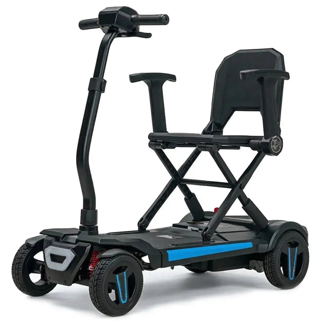 Scooter eléctrico plegable con reposabrazos rotatorios, regulables en anchura y extraíbles dortomedical